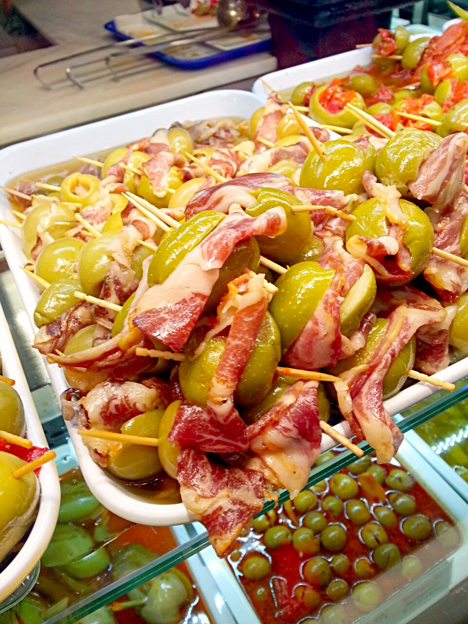 Ham with olive!!! Enjoy Spanish tapas!